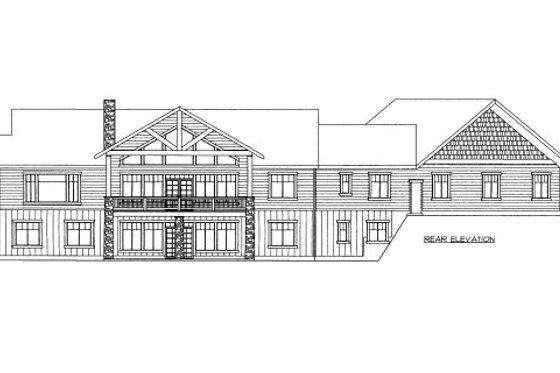 Exterior - Rear Elevation for Craftsman House Plan #117-709 - 7 bed, 4.5 bath