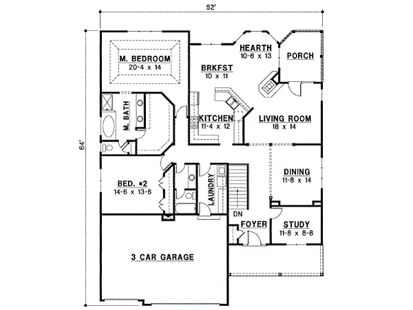 Traditional Floor Plan - Main Floor Plan #67-334