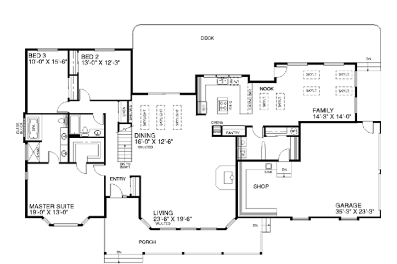 Home Plan - Floor Plan - Main Floor for Ranch House Plan #60-196 - 3 bed, 2 bath