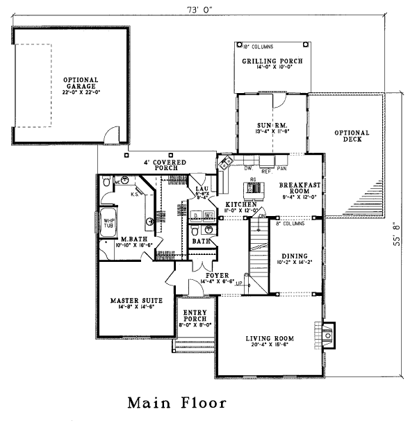 Architectural House Design - Traditional Floor Plan - Main Floor Plan #17-2350