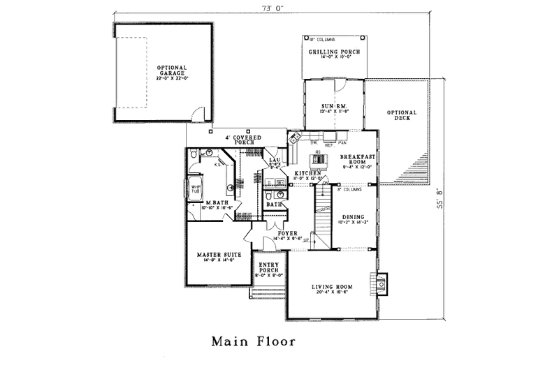 Dream House Plan - Floor Plan - Main Floor for Traditional House Plan #17-2350 - 4 bed, 3.5 bath