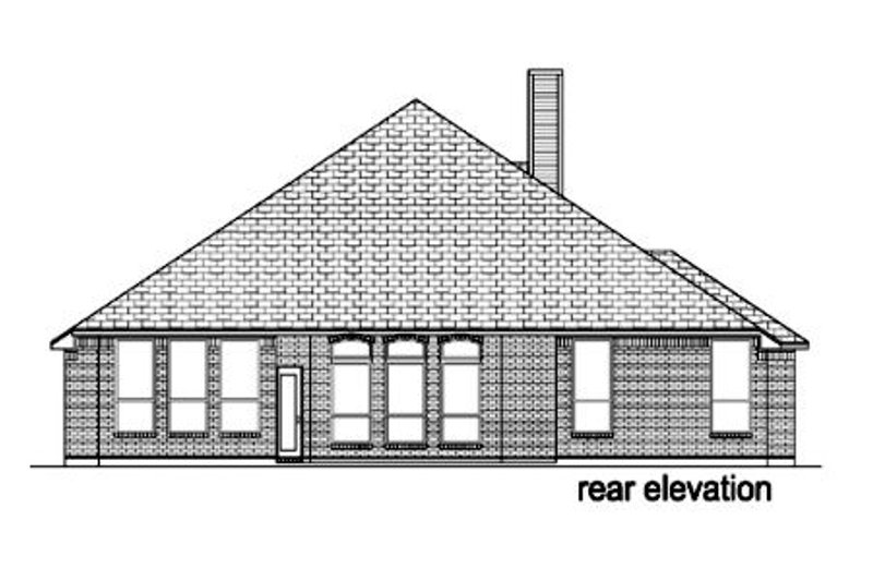Home Plan - Exterior - Rear Elevation for European House Plan #84-371 - 3 bed, 2 bath