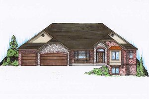 European Exterior - Front Elevation Plan #5-279