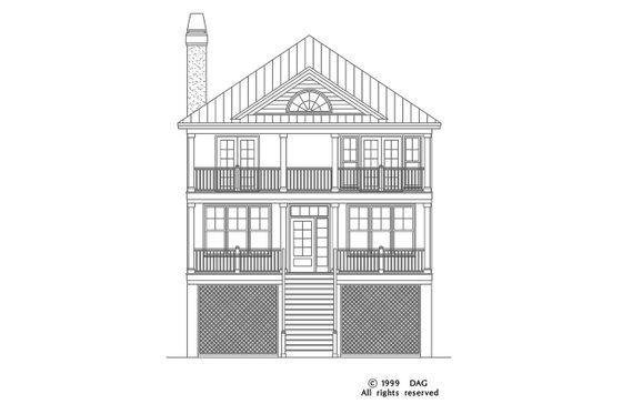 Exterior - Front Elevation 8 for Classical House Plan #929-506 - 3 bed, 2.5 bath