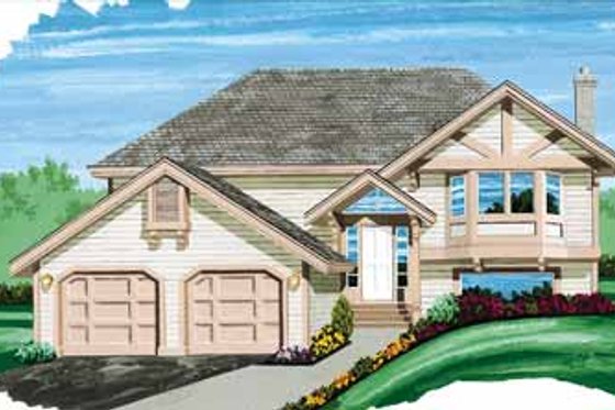 Exterior - Front Elevation for Traditional House Plan #47-603 - 3 bed, 2 bath