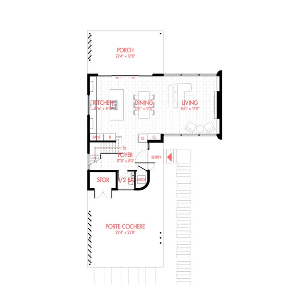 Dream House Plan - Modern Floor Plan - Main Floor Plan #80-226