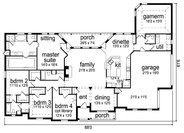 European Floor Plan - Main Floor Plan #84-464