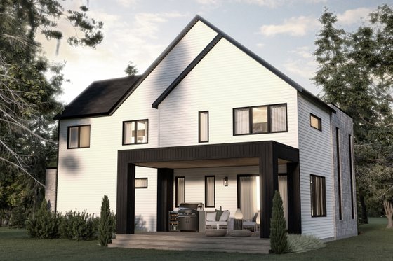 Exterior - Rear Elevation for Contemporary House Plan #23-2761 - 3 bed, 2.5 bath