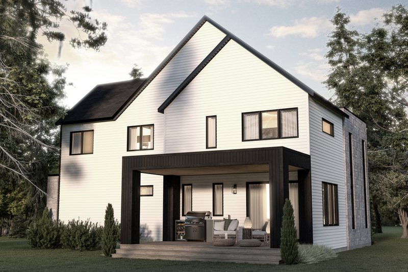 House Plan Design - Exterior - Rear Elevation for Contemporary House Plan #23-2761 - 3 bed, 2.5 bath