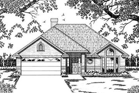 Exterior - Front Elevation for Traditional House Plan #42-111 - 3 bed, 2 bath