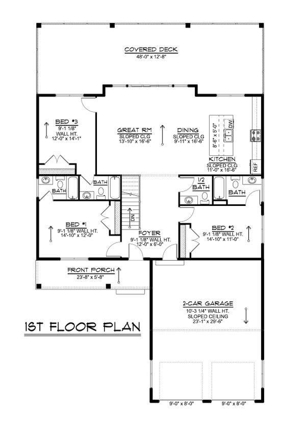 Home Plan - Floor Plan - Main Floor for Contemporary House Plan #1064-449 - 3 bed, 3.5 bath