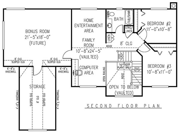 Country Floor Plan - Upper Floor Plan #11-224