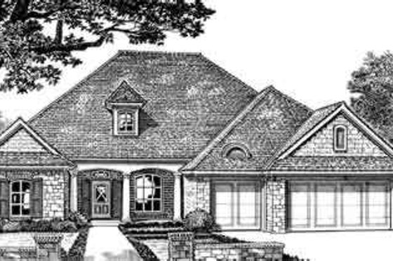 Exterior - Front Elevation for Southern House Plan #310-242 - 4 bed, 3 bath