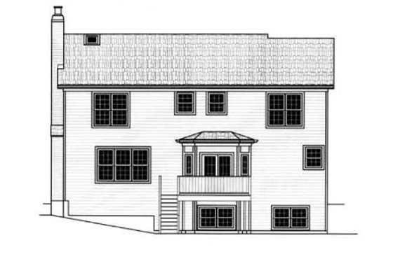 Exterior - Rear Elevation for Traditional House Plan #9-107 - 4 bed, 2.5 bath