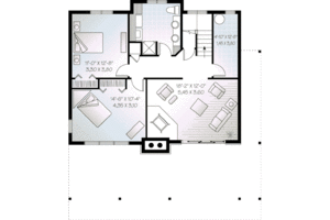 Floor Plan - Lower Floor House Plan #23-597 - 3 bed, 2 bath