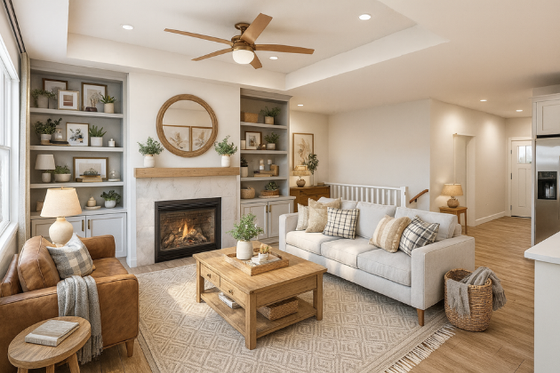 Interior - Family Room for Ranch House Plan #70-1562 - 5 bed, 3 bath