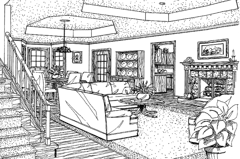 House Design - Interior - Family Room for Country House Plan #314-204 - 3 bed, 2.5 bath