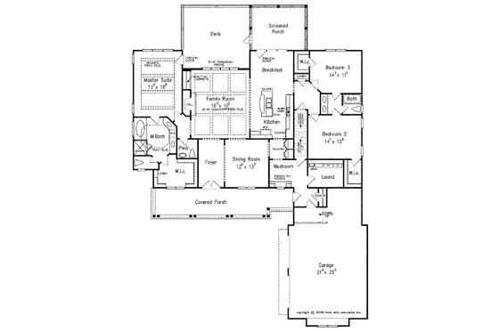 Floor Plan - Main Floor for Craftsman House Plan #927-2 - 3 bed, 2.5 bath