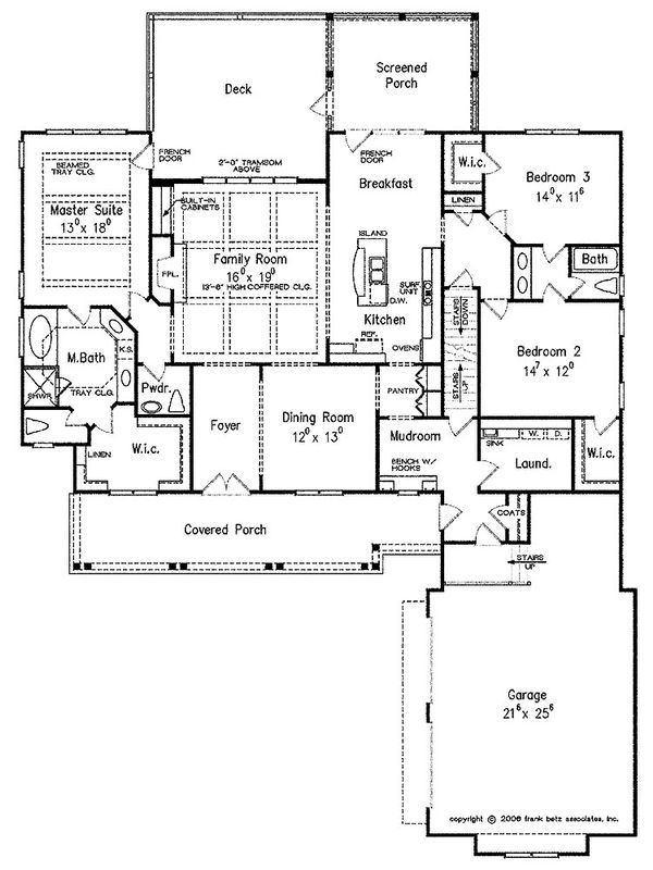 Architectural House Design - Craftsman Floor Plan - Main Floor Plan #927-2
