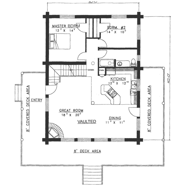 Architectural House Design - Log Floor Plan - Main Floor Plan #117-110