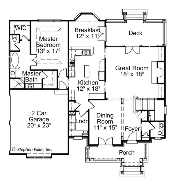 Architectural House Design - Colonial Floor Plan - Main Floor Plan #429-397