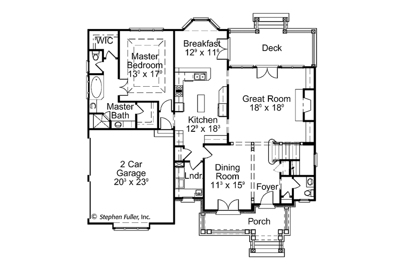 Home Plan - Floor Plan - Main Floor for Colonial House Plan #429-397 - 4 bed, 3.5 bath