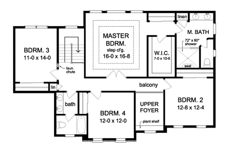 House Plan Design - Floor Plan - Upper Floor for Colonial House Plan #1010-167 - 4 bed, 2.5 bath
