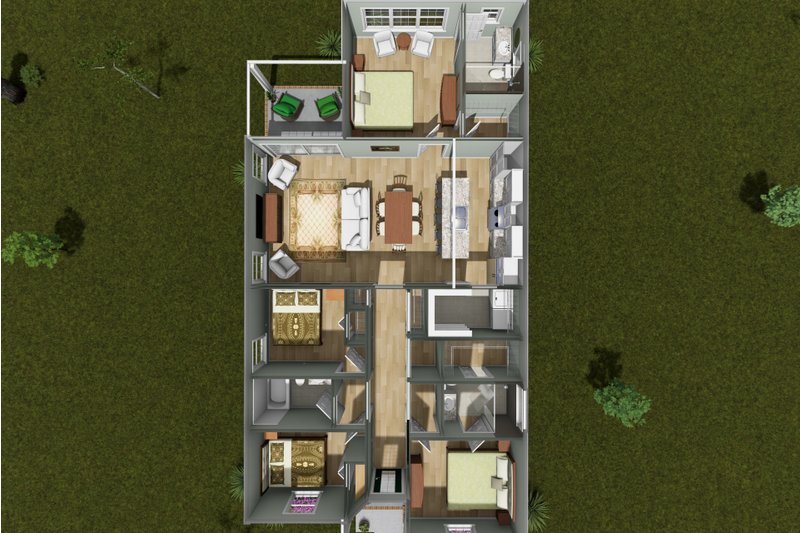 Architectural House Design - Floor Plan - Main Floor 1 for Cottage House Plan #513-2465 - 4 bed, 3 bath