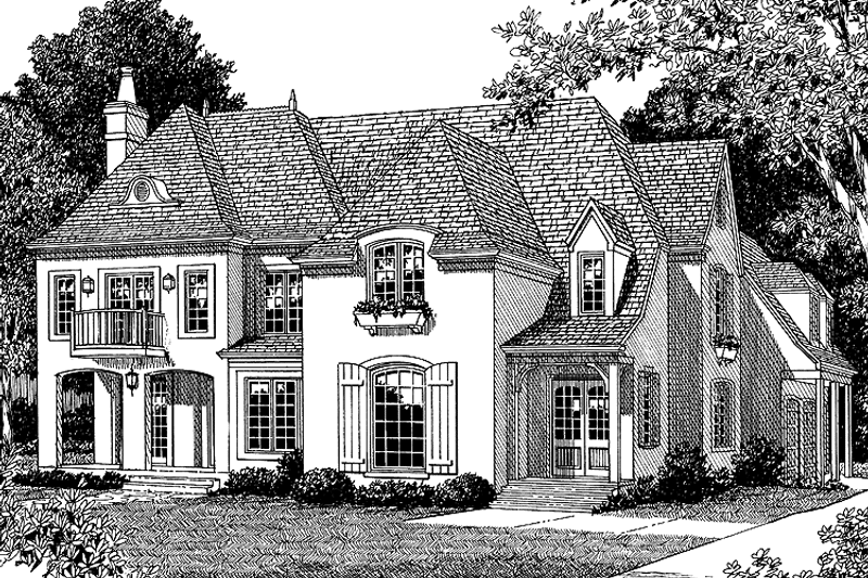 Dream House Plan - Exterior - Front Elevation 4 for European House Plan #453-183 - 4 bed, 3.5 bath