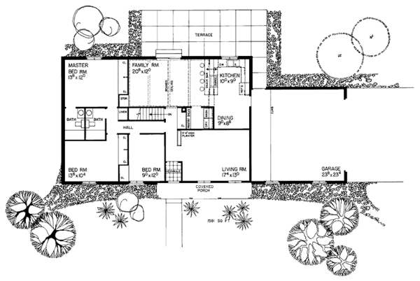 Architectural House Design - Ranch Floor Plan - Main Floor Plan #72-738