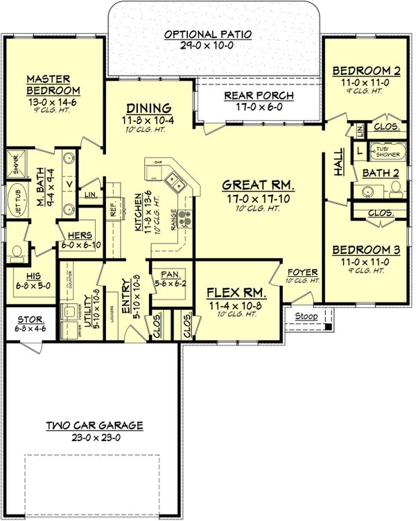 House Plan Design - 2500 square foot traditional home