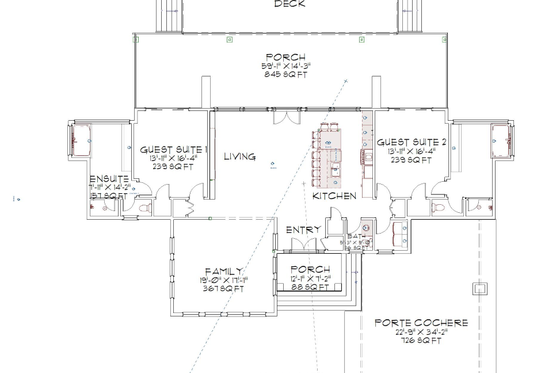 Floor Plan - Main Floor for Farmhouse House Plan #1109-17 - 2 bed, 2.5 bath