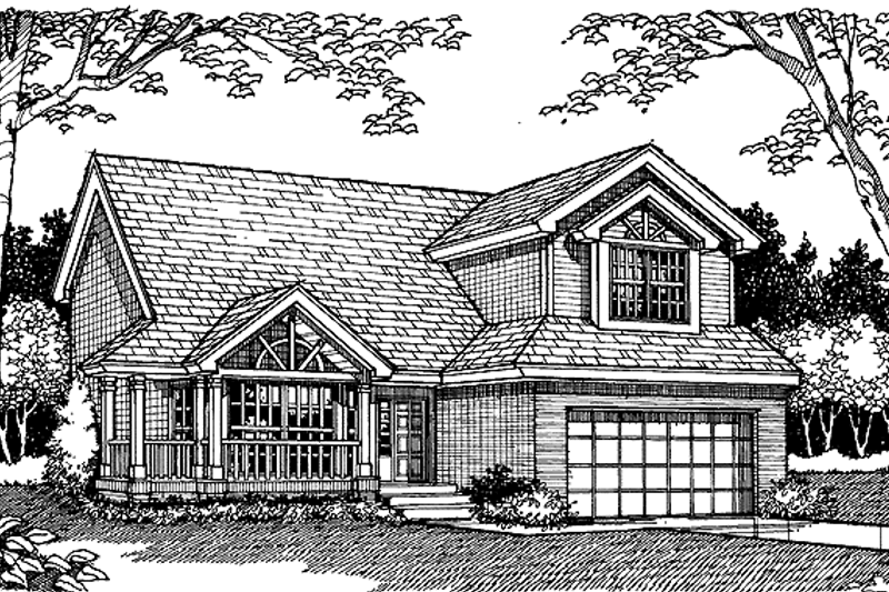 Architectural House Design - Country Exterior - Front Elevation Plan #320-597