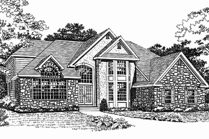 European Exterior - Front Elevation Plan #456-111