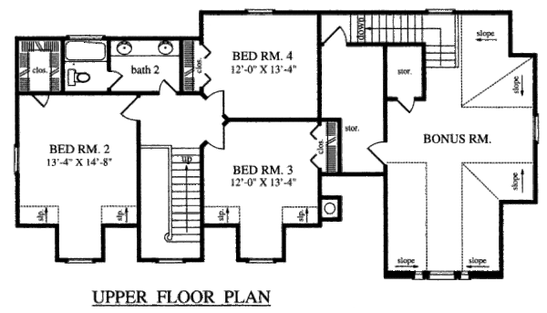 Architectural House Design - Country Floor Plan - Upper Floor Plan #42-348
