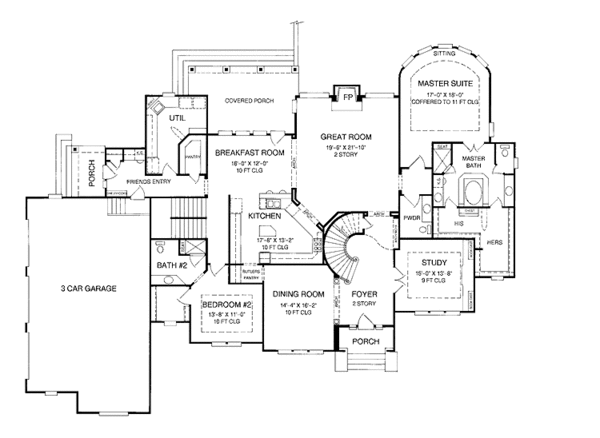 House Plan Design - Country Floor Plan - Main Floor Plan #952-188