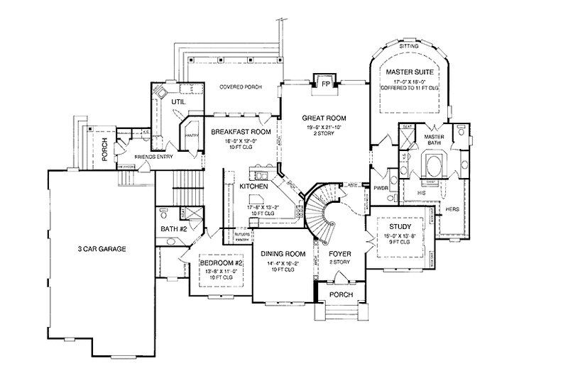 Dream House Plan - Floor Plan - Main Floor for Country House Plan #952-188 - 4 bed, 4.5 bath