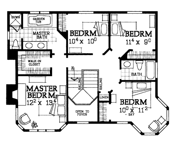 House Design - Country Floor Plan - Upper Floor Plan #72-136