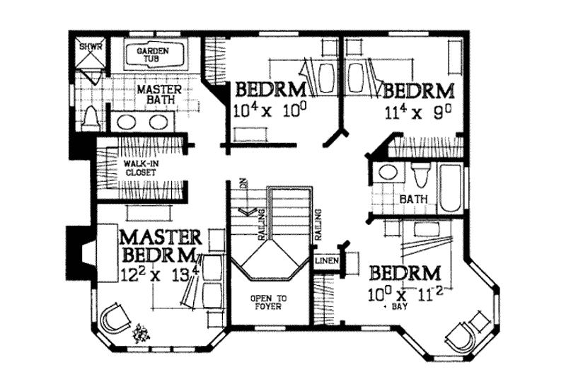 Home Plan - Floor Plan - Upper Floor for Country House Plan #72-136 - 4 bed, 2.5 bath