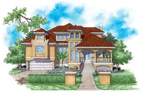 Mediterranean Exterior - Front Elevation Plan #930-112