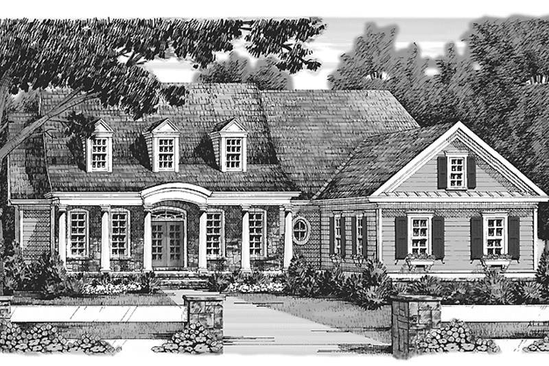 House Blueprint - Exterior - Front Elevation 3 for Classical House Plan #927-910 - 3 bed, 2.5 bath