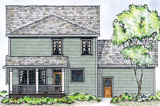 Exterior - Rear Elevation for Country House Plan #410-3564 - 3 bed, 2.5 bath