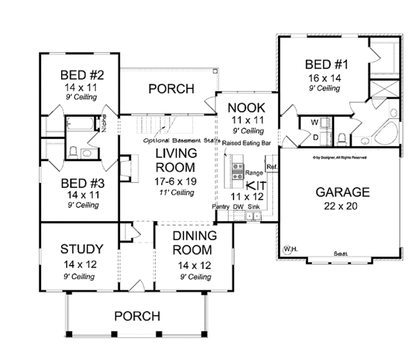 Dream House Plan - Traditional Floor Plan - Main Floor Plan #513-2124