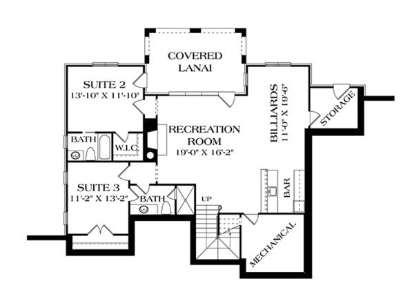 Home Plan - Country Floor Plan - Lower Floor Plan #453-616