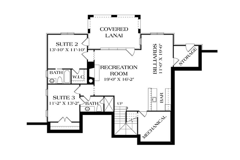 Dream House Plan - Floor Plan - Lower Floor for Country House Plan #453-616 - 3 bed, 4 bath