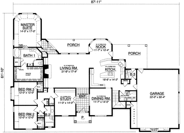 Dream House Plan - Mediterranean Floor Plan - Main Floor Plan #40-367