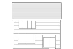 Exterior - Rear Elevation for Craftsman House Plan #53-457 - 3 bed, 2.5 bath