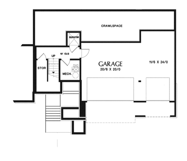 Craftsman Floor Plan - Lower Floor Plan #48-913