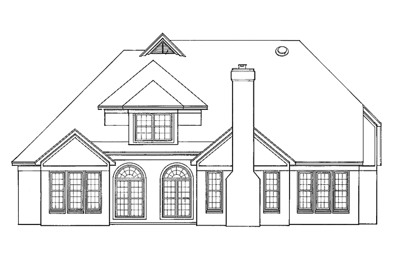 House Design - Exterior - Rear Elevation for Traditional House Plan #952-92 - 4 bed, 3 bath