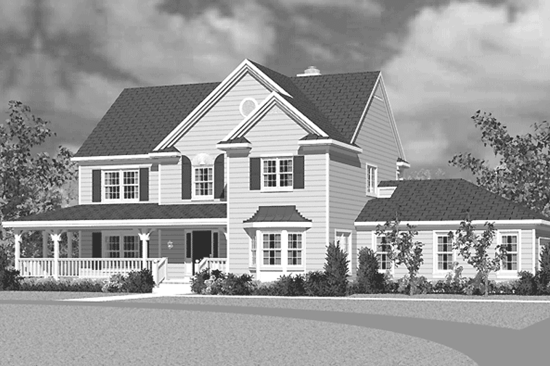 Home Plan - Exterior - Front Elevation for Country House Plan #72-1101 - 3 bed, 2.5 bath